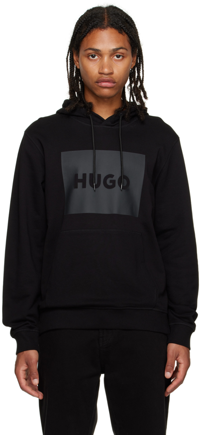 Shop Hugo Black Printed Hoodie In Black 002