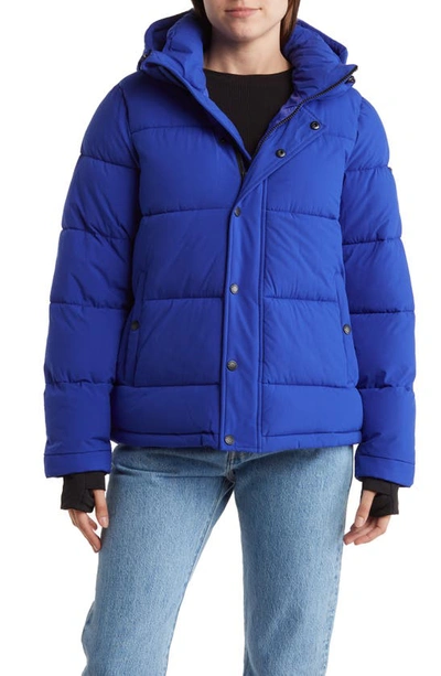 Shop Bcbgeneration Water Resistant Hooded Puffer Jacket In Cobalt