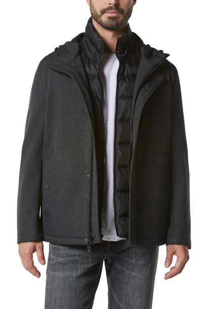 Shop Marc New York Berwick 3-in-1 Hooded Jacket In Black