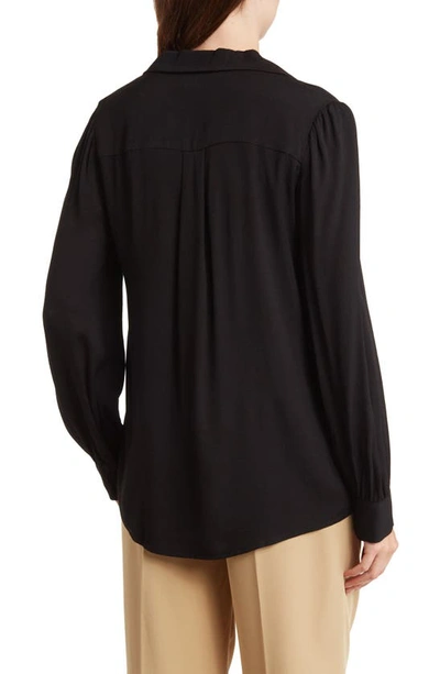 Shop Love By Design Lana Collar Button-up Blouse In Black