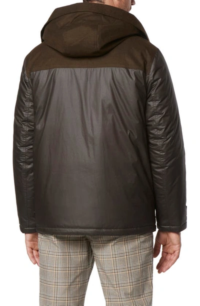Andrew Marc Harrigan Mixed Media Puffer Jacket In Canteen