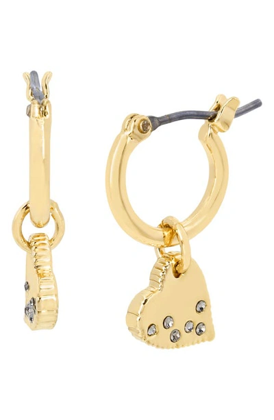 Shop Allsaints Heart Charm Huggie Earrings In Gold