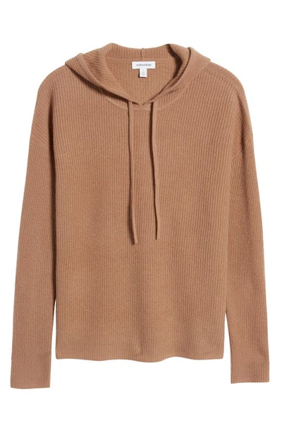 Nordstrom Wool Blend Zip Hoodie Cardigan In Tan Smoke