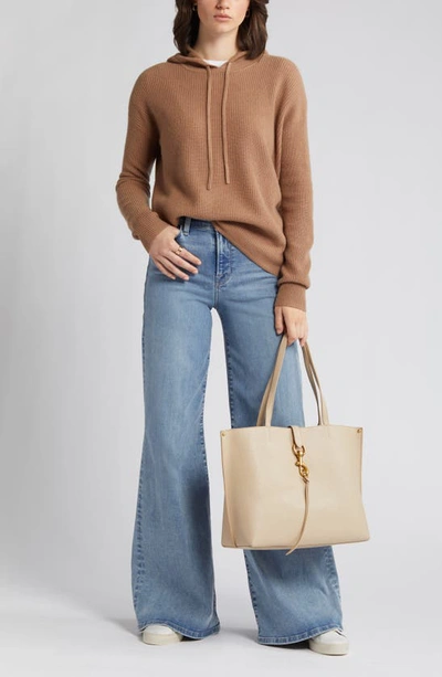 Nordstrom Wool Blend Zip Hoodie Cardigan In Tan Smoke
