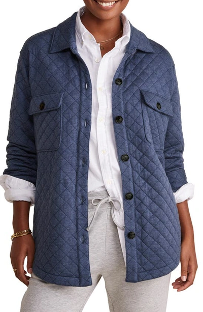Shop Vineyard Vines Dreamcloth Quilted Shirt Jacket In Nautical Navy Heather