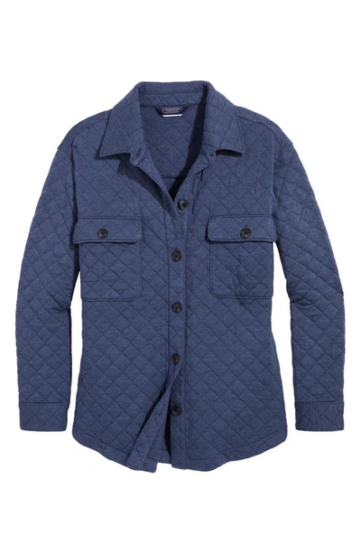 Shop Vineyard Vines Dreamcloth Quilted Shirt Jacket In Nautical Navy Heather
