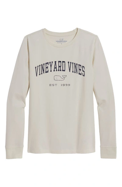 Shop Vineyard Vines Heritage Athletic Long Sleeve Cotton Graphic T-shirt In Marshmallow