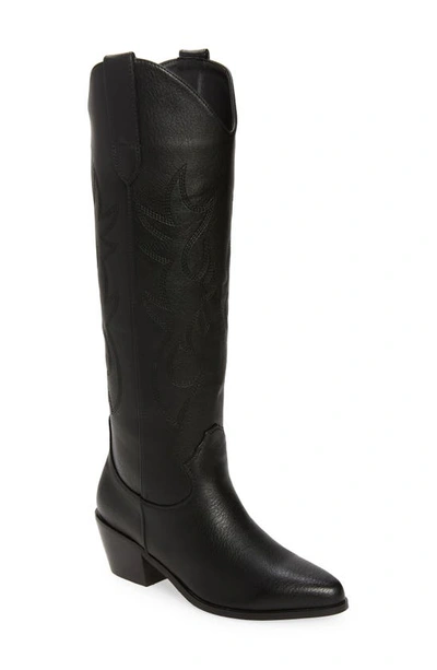 Shop Billini Urson Knee High Western Boot In Black Texture
