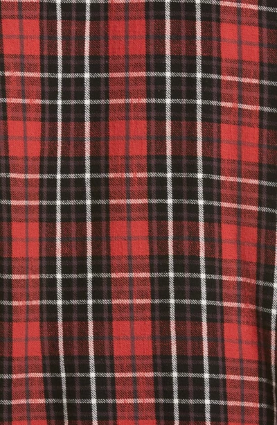 Shop R13 Raw Edge Plaid Cotton Flannel Button-up Shirt In Red/ Black Plaid
