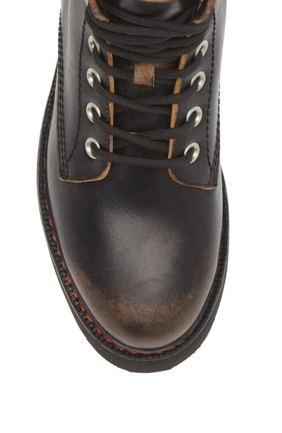 R13 Double Stacked Lace Up Boots In Black