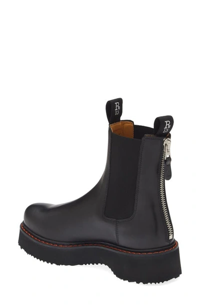 R13 Black Single Stack Boots In Black