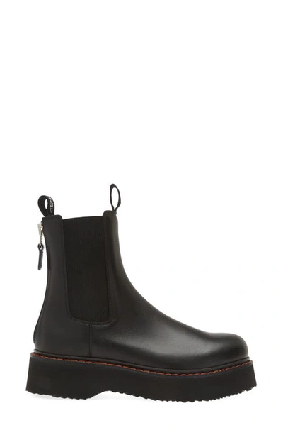 R13 Black Single Stack Boots In Black