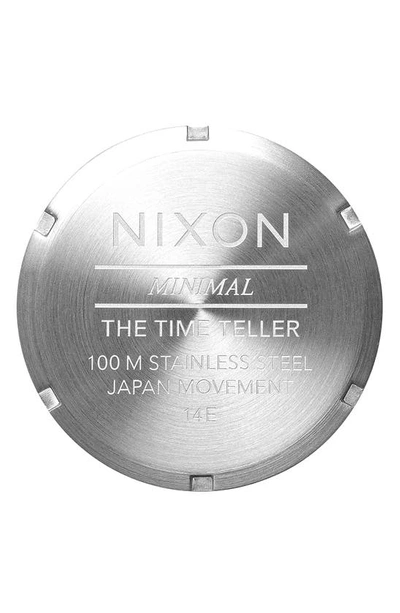 Shop Nixon The Time Teller Bracelet Watch, 37mm In Silver / Turquoise