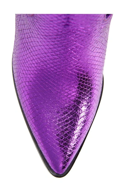 Billini Francoise Pointed Toe Knee High Boot In Purple Metallic