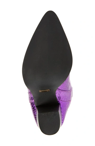 Billini Francoise Pointed Toe Knee High Boot In Purple Metallic