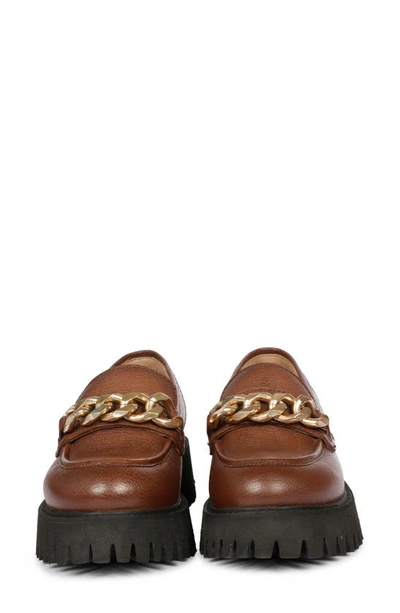 Saint G Donna Platform Loafer In Brown