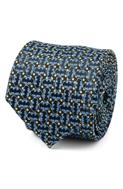 Shop Cufflinks, Inc . Batman Emblem Silk Blend Tie In Blue Black