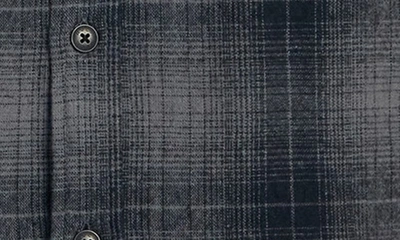Shop Rvca Dayshift Gradient Check Flannel Button-up Shirt In  Black