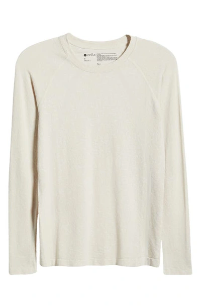 Shop Zella Seamless Jacquard Long Sleeve T-shirt In Grey Pebble Contiga Seamless