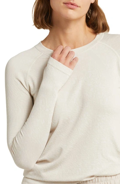 Shop Zella Seamless Jacquard Long Sleeve T-shirt In Grey Pebble Contiga Seamless