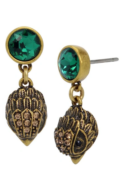 Shop Kurt Geiger Eagle Drop Earrings In Emerald