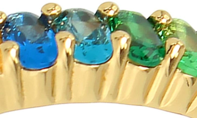 Shop Kurt Geiger Rainbow Crystal Hoop Earrings In Gold Multi