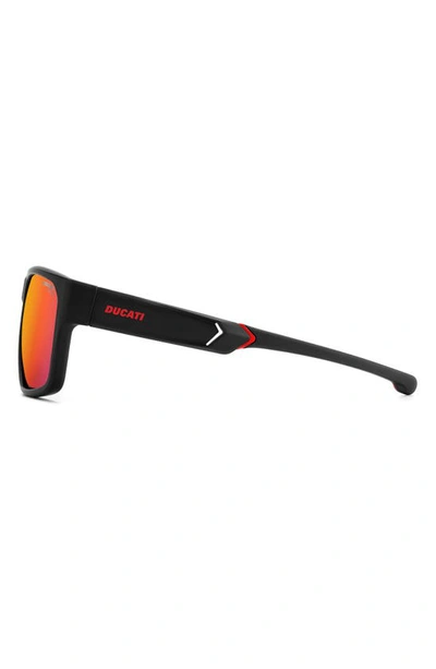 Shop Carrera Eyewear X Ducati 59mm Rectangular Sunglasses In Black Red/ Red Multilayer