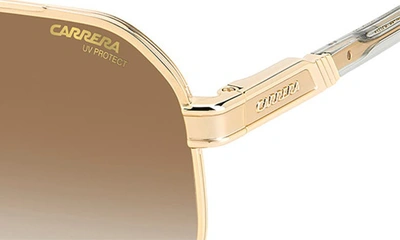 Shop Carrera Eyewear 62mm Oversize Navigator Sunglasses In Gold/ Brown Shaded