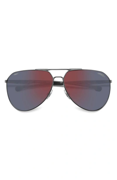 Shop Carrera Eyewear X Ducati Carduc 67mm Oversize Aviator Sunglasses In Black/ Red Mirror Polar