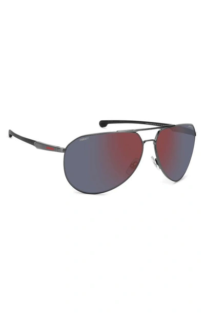 Shop Carrera Eyewear X Ducati Carduc 67mm Oversize Aviator Sunglasses In Black/ Red Mirror Polar