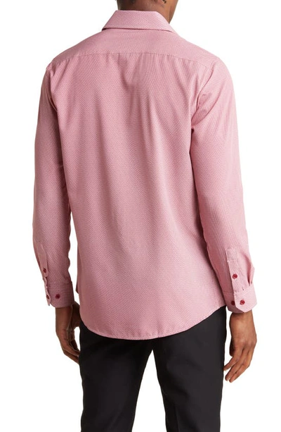 Tom Baine Regular Fit Performance Stretch Long Sleeve Button Front Shirt In White