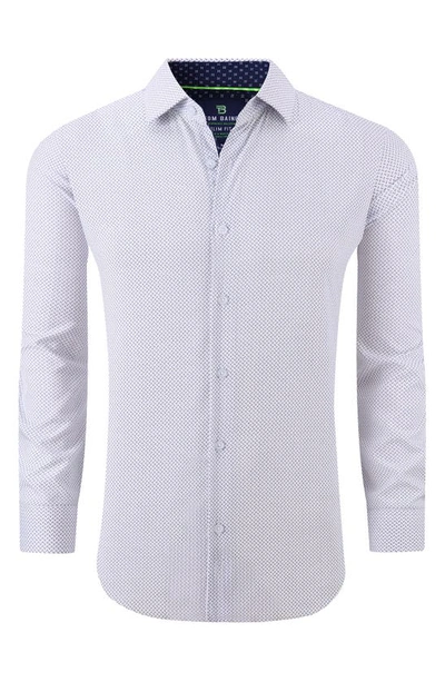 Tom Baine Regular Fit Performance Stretch Long Sleeve Button Front Shirt In White