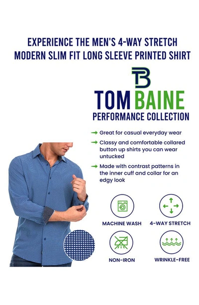 Tom Baine Regular Fit Performance Stretch Long Sleeve Button Front Shirt In White