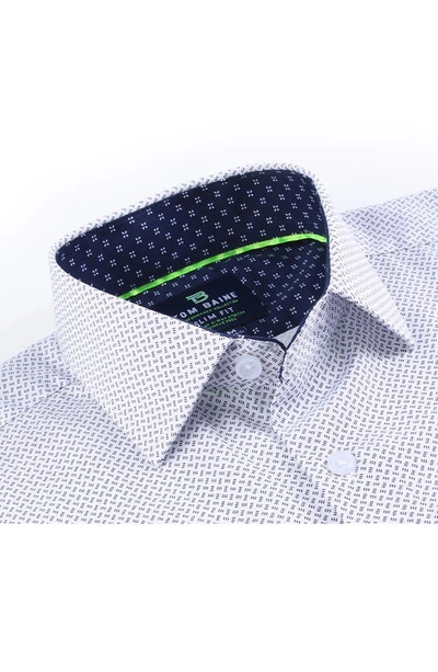 Tom Baine Regular Fit Performance Stretch Long Sleeve Button Front Shirt In White