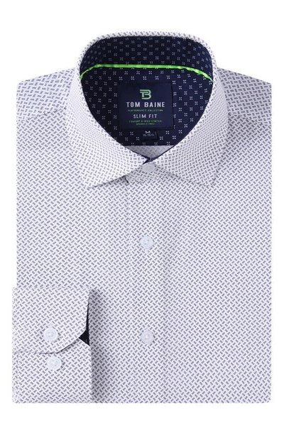Tom Baine Regular Fit Performance Stretch Long Sleeve Button Front Shirt In White