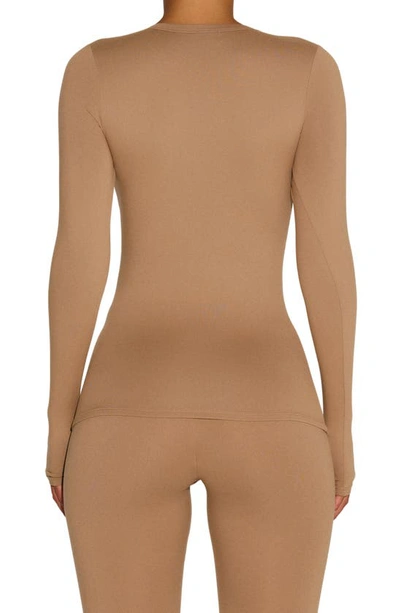 Shop N By Naked Wardrobe Bare Crewneck Long Sleeve Top In Beige