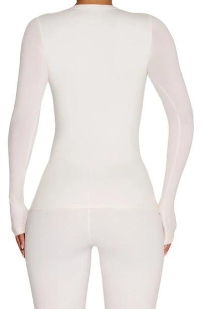 Shop N By Naked Wardrobe Bare Crewneck Long Sleeve Top In White
