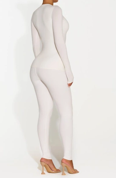 N By Naked Wardrobe Bare Crewneck Long Sleeve Top In White
