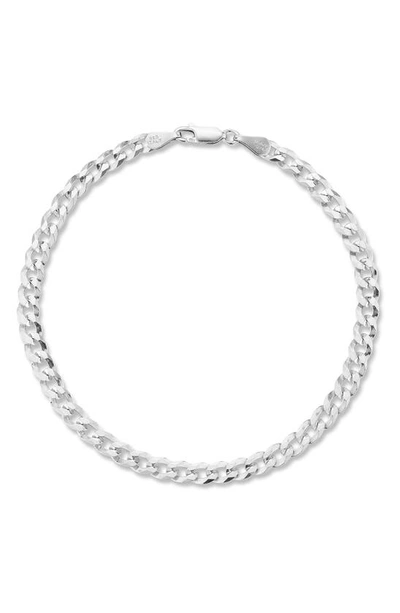 Yield Of Men Silver 5mm Curb Chain Bracelet In Silver