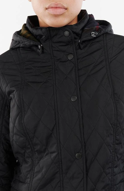 Shop Barbour 'millfire' Hooded Quilted Jacket In Black Classic