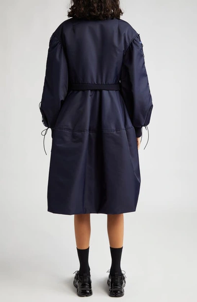 Shop Simone Rocha Balloon Sleeve Nylon Bomber Coat In Navy