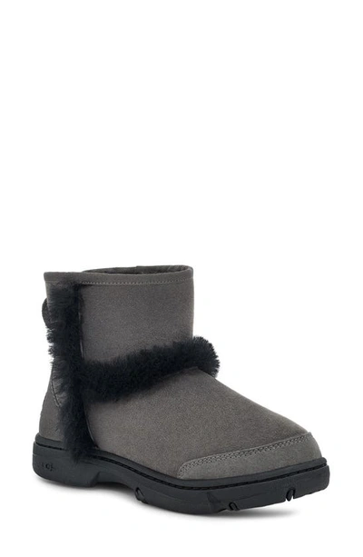 Shop Ugg Sunburst Mini Genuine Shearling Bootie In Grey