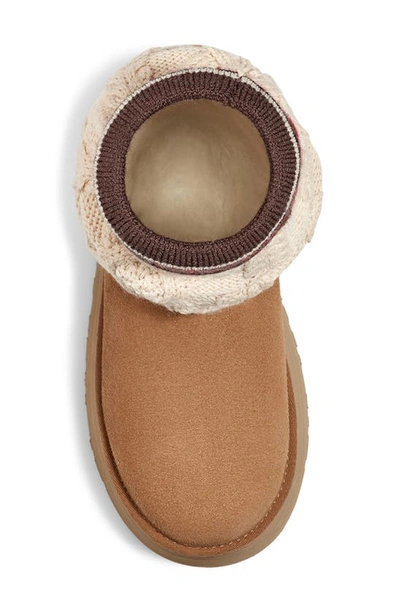 Ugg Classic Sweater Letter Ta Knitted Suede High-leg Boots In Chestnut