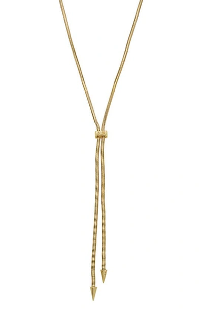 Shop Allsaints Snake Chain Lariat Necklace In Gold