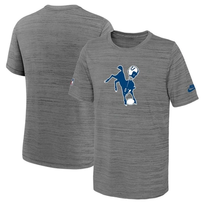 Shop Nike Youth  Heather Gray Indianapolis Colts Throwback Performance T-shirt