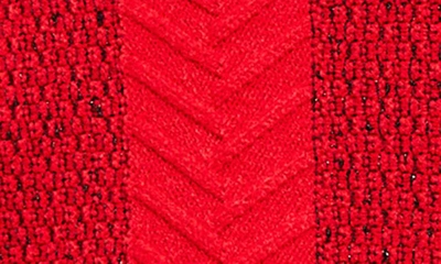 Shop Misook Stripe Mock Neck Sweater Tank In Classic Red