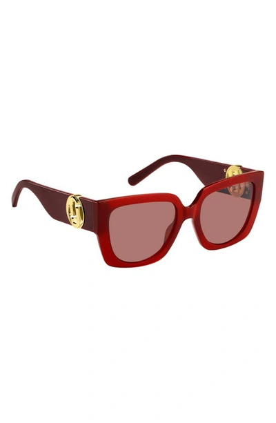 Shop Marc Jacobs 54mm Square Sunglasses In Red/ Burgundy