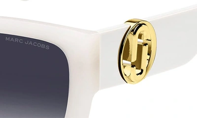 Shop Marc Jacobs 54mm Square Sunglasses In Ivory/ Grey Shaded