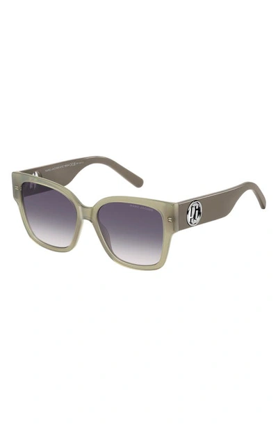Shop Marc Jacobs 54mm Square Sunglasses In Sage/ Grey Shaded