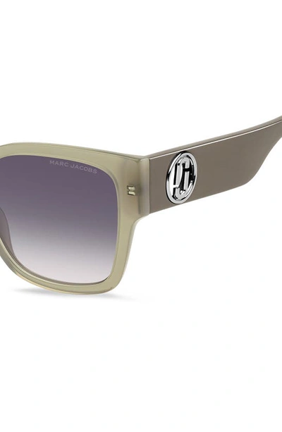 Shop Marc Jacobs 54mm Square Sunglasses In Sage/ Grey Shaded
